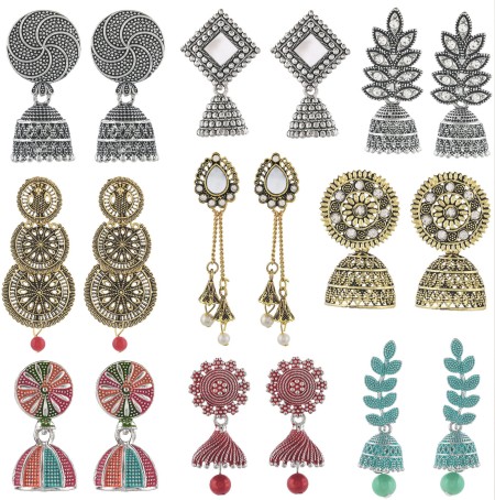 Fancy Alloy High gold polish Chaandbali Earring at Rs 165/pair in Delhi