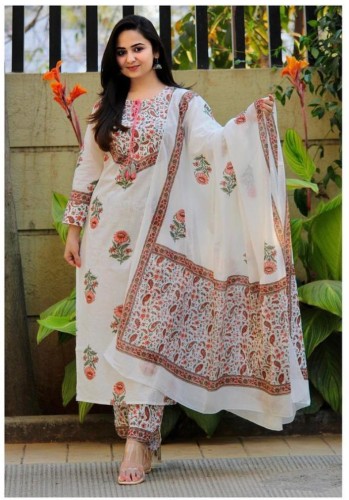 Cotton punjabi outlet dress neck designs