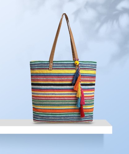 Striped handbags outlet online