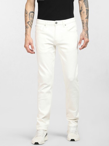 Iron White Fashion Jeans, Men's 1pc Pants, Trousers Punk Hip Hop Waist Chain Jeans,Temu