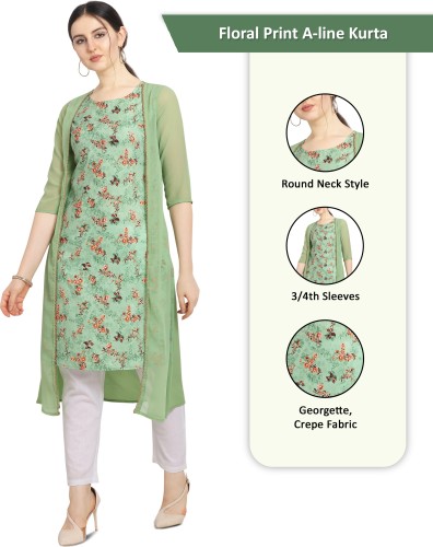 Crepe 2025 kurtis flipkart