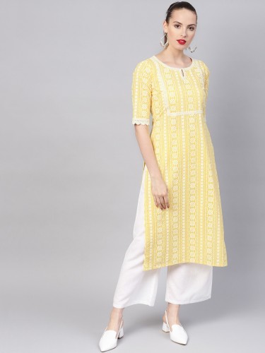 Yellow kurtis sale in flipkart