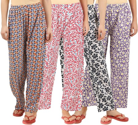Buy SK Hosiery  Womens  Girls Cotton Printed PyjamaTrack Pant Lower   100 Export Quality Soft Cotton M Black at Amazonin