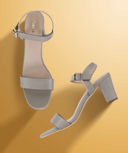 Light grey block online heels