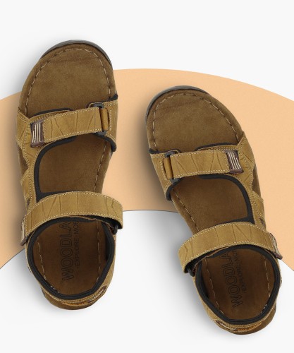 Buy Woodland Men Camel Brown Leather Sandals on Myntra | PaisaWapas.com