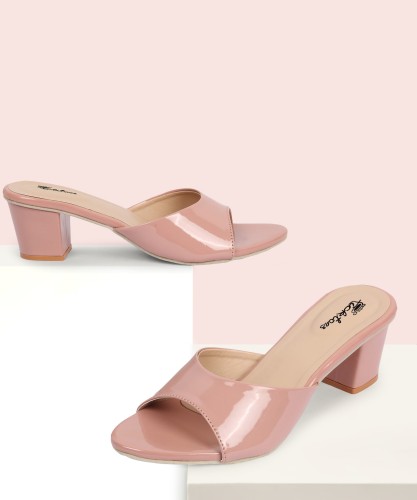 Buy PINK POINTED TOE CONTRAST HEEL PUMPS for Women Online in India