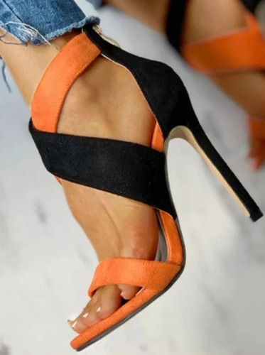 Orange pumps heels store