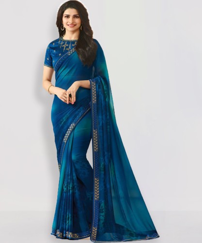 Navy blue saree outlet flipkart