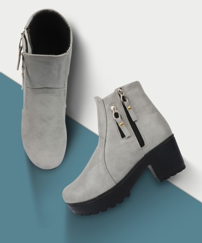 Grey on sale short boots