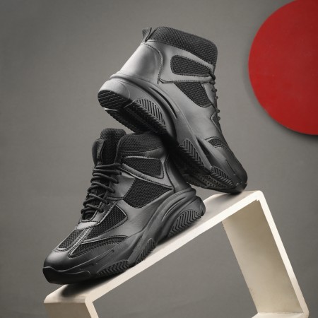 Itta All Black High Top Trainers