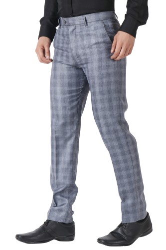 Buy Hiltl Dark Grey Checked Formal Trousers Online  526092  The Collective