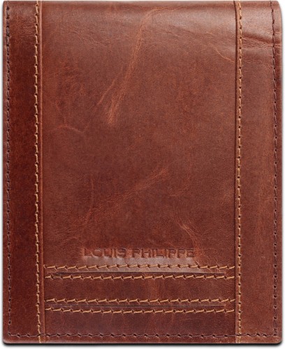 Buy Louis Philippe Men Coffee Brown Solid Leather Two Fold Wallet