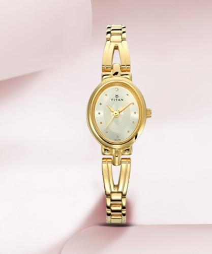 Titan gold watch for ladies hot sale