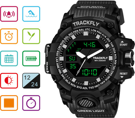 Analog watch best sale with digital display