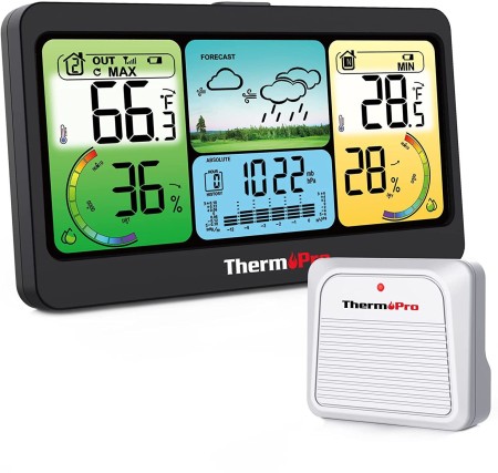 Digital Clock Weather Station, Thermometer Hygrometer, Tabletop