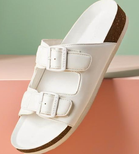 Womens white slip on sale sandals