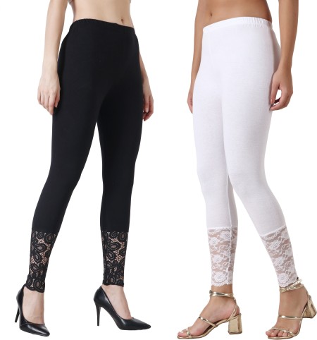 Washed Mid Waist Women's Trendy Lace Leggings, Ethnic Wear, Skin Fit at Rs  129 in New Delhi