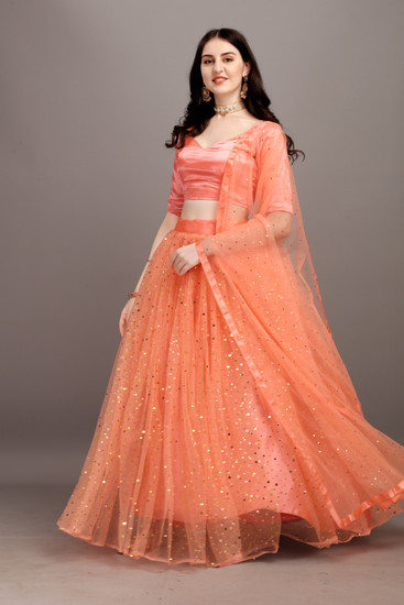 Peach colour lacha clearance
