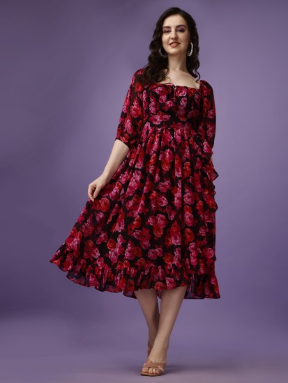 Floral maxi dress clearance flipkart