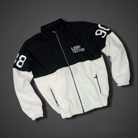 Black and white long cheap jacket