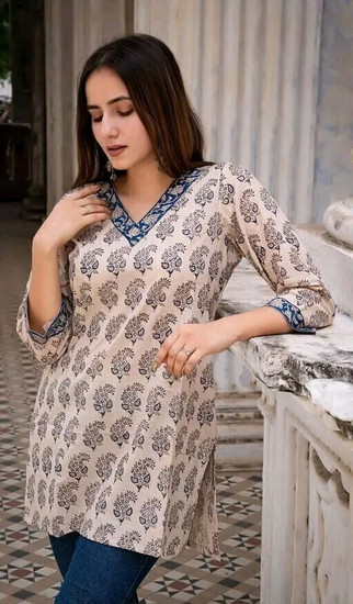 Long kurti with jeans online shop