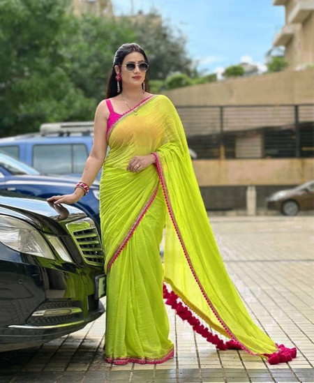 Ruffle saree online flipkart store