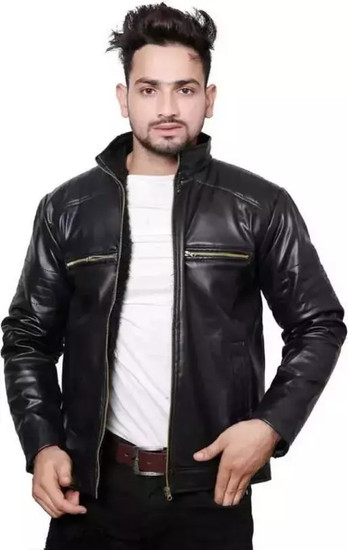 Flipkart men's leather jackets store