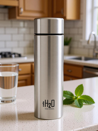 Cello H2O STEEL SILVER 1000 ml Steel Bottle (Pack of 1, Silver)