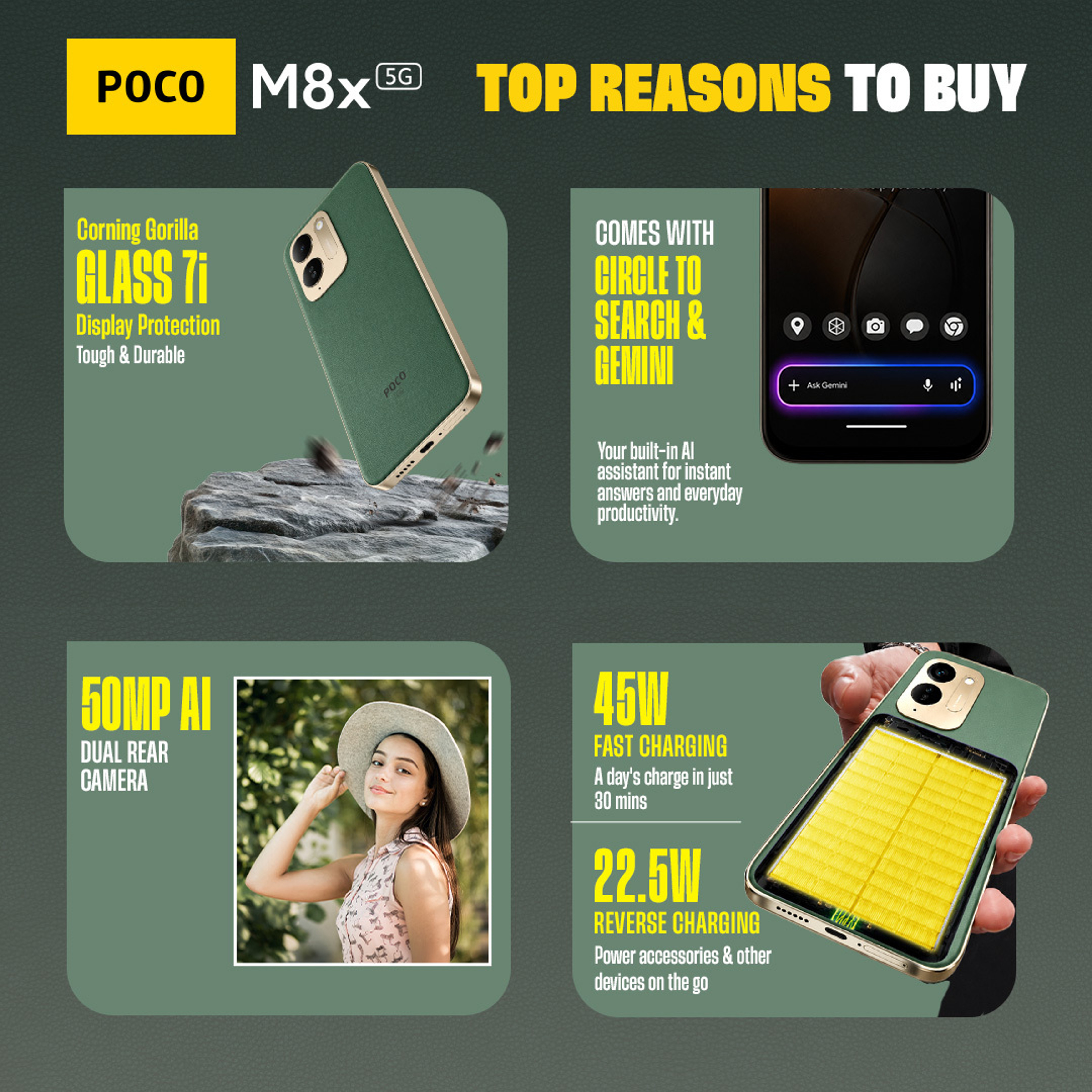 POCO M8x 5G Resmi: Snapdragon 4 Gen 5, Baterai 7.900 mAh, Harga Rp3 Jutaan 17 POCO M8x 5G varian warna