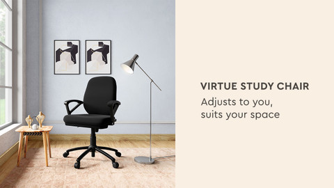 Furniture Virtue Study Chair Godrej Interio Virtue Fabric Office