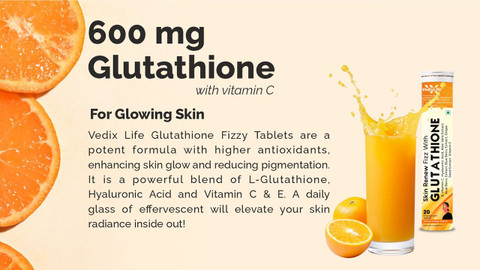 abc juice glutathione VedixLife Glutathione 600mg, Vitamin C Effervescent Tablets for Glowing &  Radiance Skin Price in India