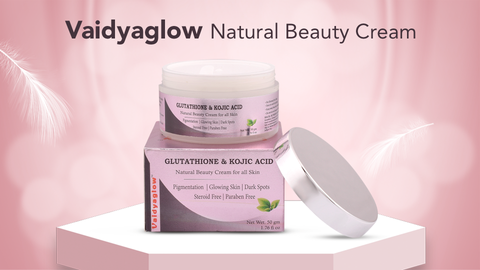 vaidyaglow glutathione skin whitening Vaidyaglow Glutathione, kojicacid, Vitamin C Natural Beauty Cream For All  Skin Price in India