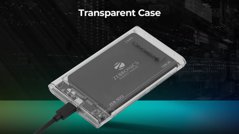 ZEBRONICS CSH01,Transparent Case, Speeds upto 5 Gbps 2.5 inch Shock ...