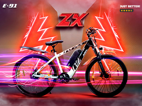 Ninety one ZX 10.4Ah Battery | Front Suspension | 250Watts IP65