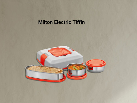 MILTON Electric Tiffin FLATRON (3 Containers)