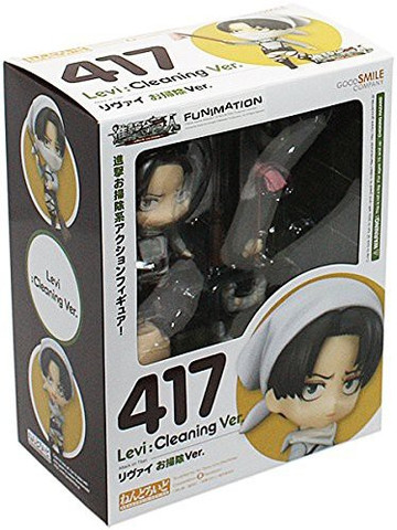 Attack on Titan Nendoroid 417 Levi Cleaning Ver. Pvc Figure Anime