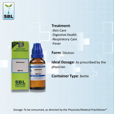 Remède Homéopathique SBL Histaminum 1000 CH - Flacon 30 Ml En Gouttes - Neuf + Livraison Gratuite