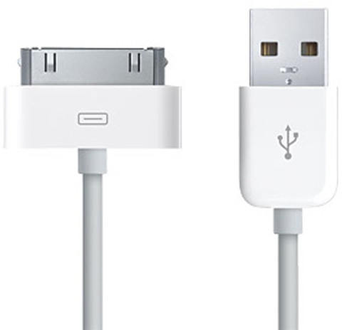 2-Pack 3ft White USB Data Sync & Charger Cables For Apple IPhone 4/4S/3GS, IPod Nano/Touch (30-Pin)