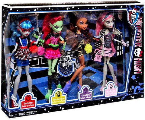 MONSTER HIGH Ghouls Night Out 4 Set Rochelle Goyle Clawdeen Wolf