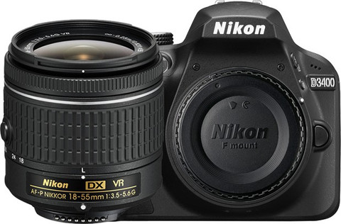 NIKON D3400 DSLR Camera Body with Single Lens: AF-P DX NIKKOR 18