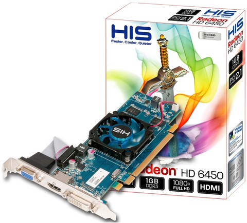 HD6450 Graphics Card 2GB 64bit DDR3, 3600MHz Memory Speed, Multi I