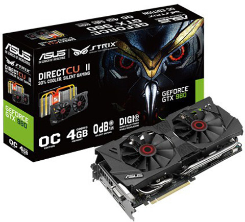 グラフィックボード・グラボ・ビデオカード ASUS GeForce GTX 980 ASUS Strix GTX 980 4 GB GDDR5 4 GB NVIDIA Chipset 256 bit 1178 MHz