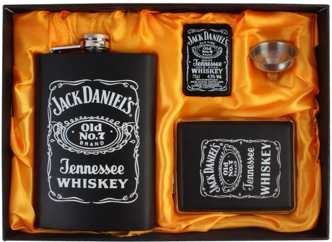 jack daniels cigarettes 7Trees Jack Daniel's Exquisite 9 OZ / 266 ml Stainless Steel Hip Flask Set  with Funnel + Cigarette Lighter + Cigarette Case Hip Flask Price in India