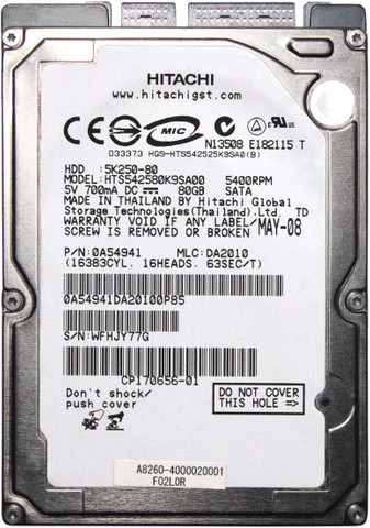 Hitachi HTS542580K9SA00 80 GB Laptop Internal Hard Disk Drive (HDD