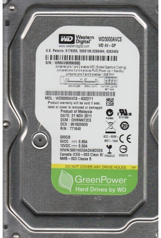 WD AV-GP 500 GB Desktop Silver-green SATA Internal Hard Disk Drive
