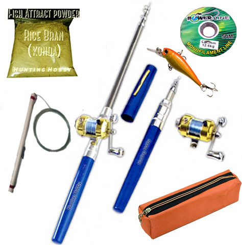 Hunting Hobby Mini Pocket Aluminum Alloy Fishing Pen Rod, With Reel And  Accessories Blue Fishing Rod Price in India - Buy Hunting Hobby Mini Pocket Aluminum  Alloy Fishing Pen Rod, With Reel