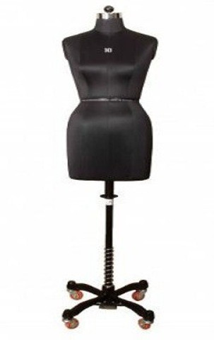 black dress mannequin Female Dress Form with Black Rolling Base 6/8 / White