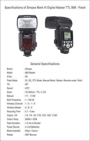 Simpex 886 TTL (for Canon) Flash - Simpex : Flipkart.com