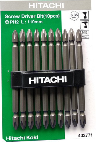 Hitachi H-013 SCREWDRIVER/STAR BITS PACK OF 10 Combination