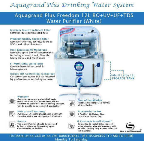 Aquagrand Plus Freedom 15 L RO UV Water Purifier - Aquagrand Plus com